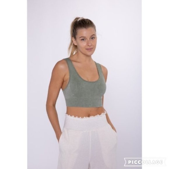 Essential Mineral-Washed Seamless Sports Bra - Picture 5 of 7